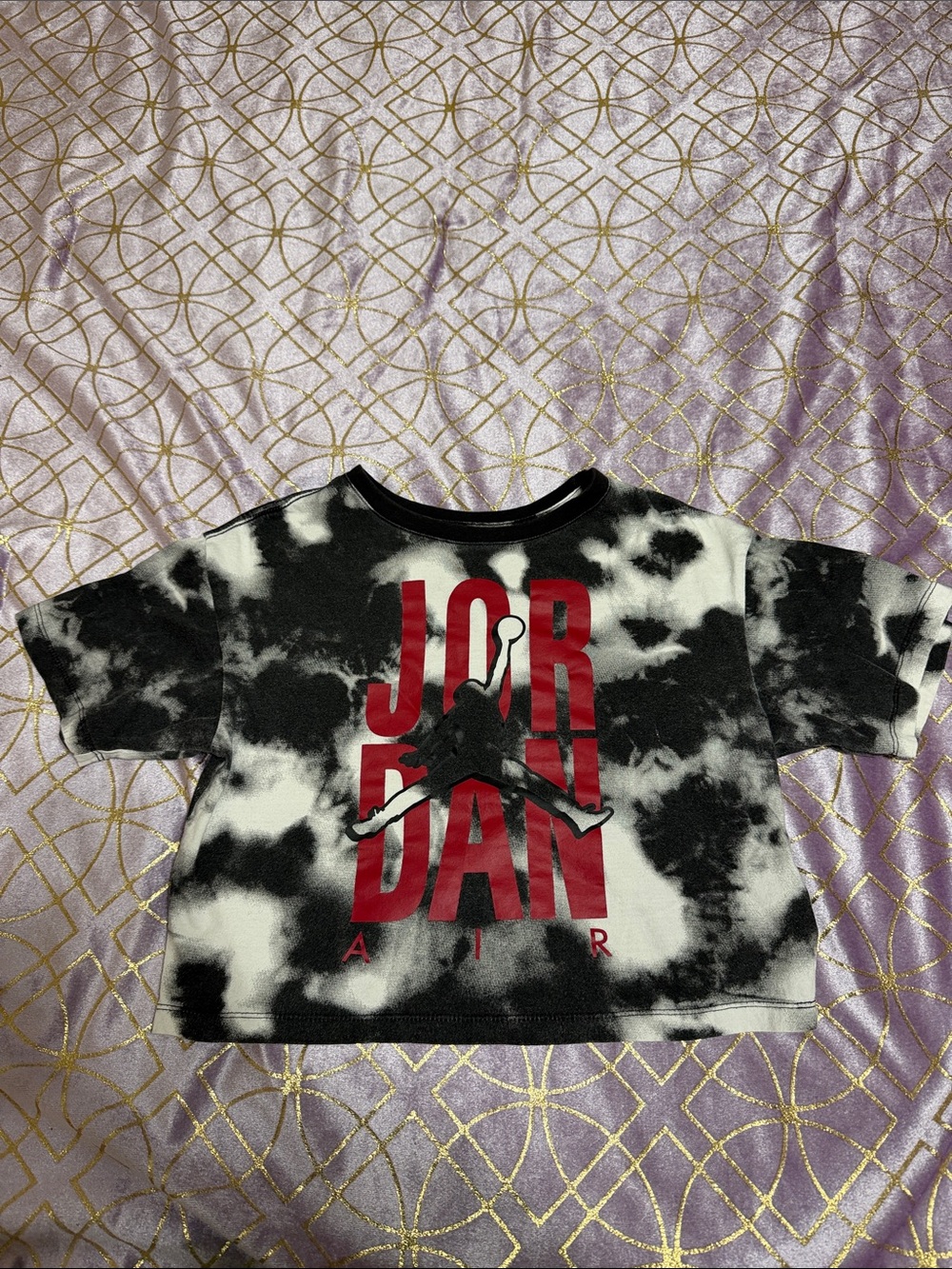 Jordan Kids' Black & White Tie-Dye Graphic Tee